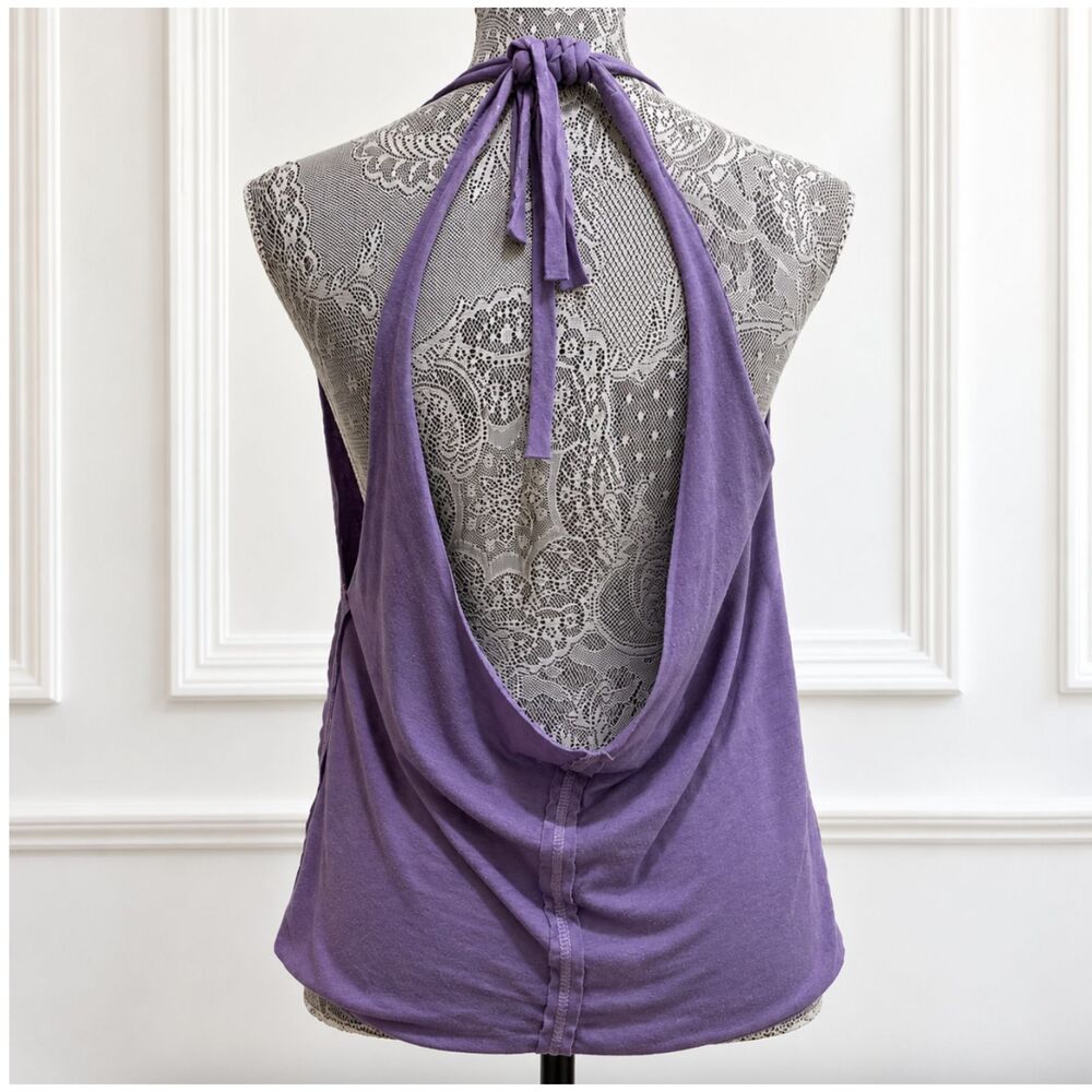Urban Outfitters Purple Halter Tank Top Womens S Open Back Draped Sleeveless Top